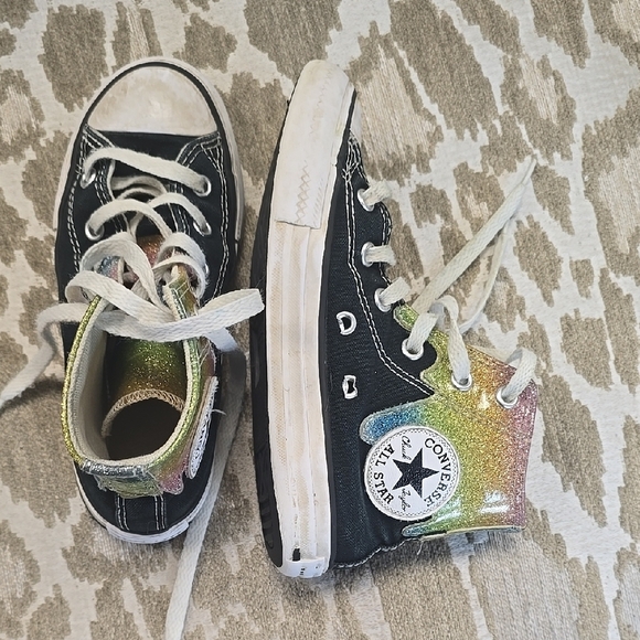 Converse Other - Converse Black High-Top Sneakers with Rubber Toe Cap